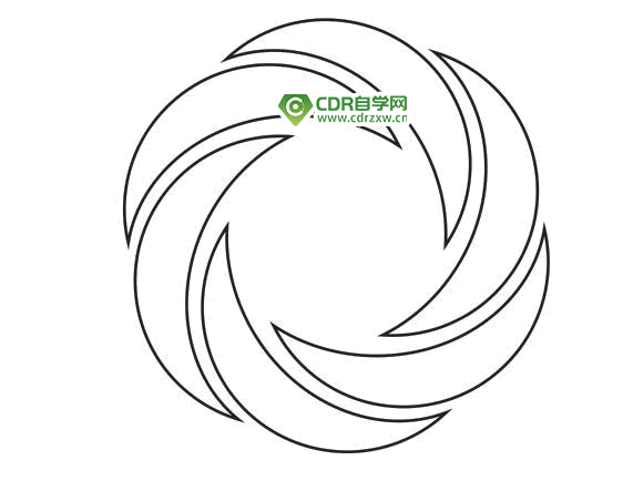 CDR绘制七彩圆形旋转花形矢量图标步骤图